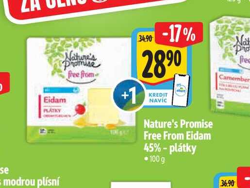  Nature's Promise Free From Eidam 45%-plátky -100g  