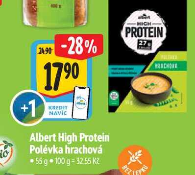  Albert High Protein Polévka hrachová 55 g 