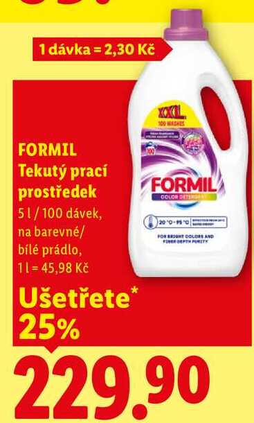 FORMIL Tekutý prací prostředek, 5 l/100 dávek