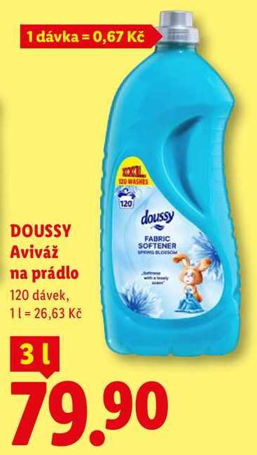 DOUSSY Aviváž na prádlo, 3 l/120 dávek