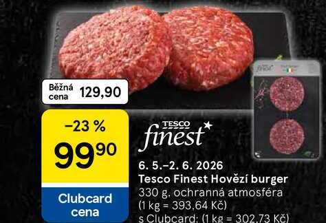 Tesco Finest Hovězí burger, 330 g 