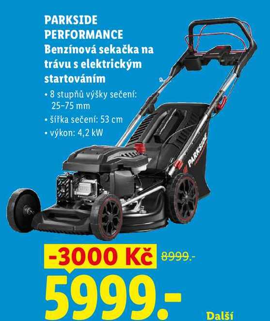 PARKSIDE PERFORMANCE Benzínová sekačka na trávu s elektrickým startováním 