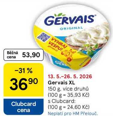 Gervais XL, 150 g, více druhů  