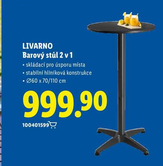 LIVARNO Barový stůl 2 v 1 