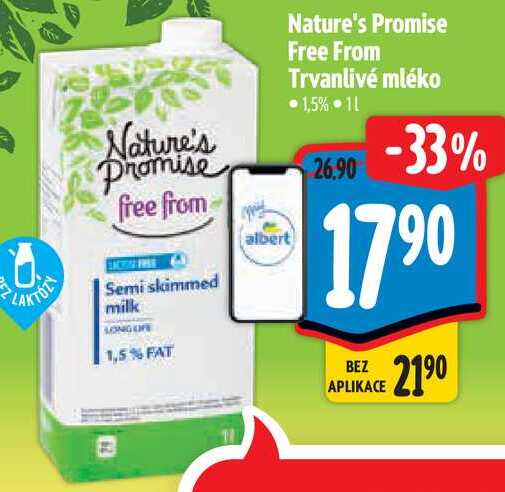 Nature's Promise Free From Trvanlivé mléko, 1 l