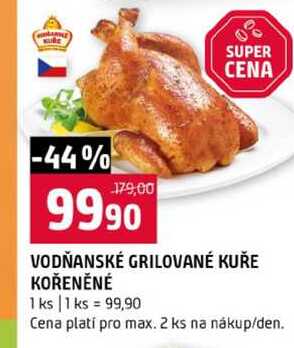 VODŇANSKÉ GRILOVANÉ KUŘE KOŘENĚNÉ 1 ks