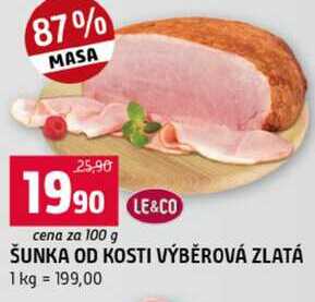 ŠUNKA OD KOSTI VÝBĚROVÁ ZLATÁ 100g
