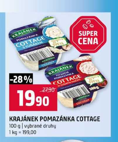 KRAJÁNEK POMAZÁNKA COTTAGE 100 g vybrané druhy 