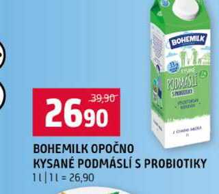 BOHEMILK OPOČNO KYSANÉ PODMÁSLÍ S PROBIOTIKY 1l