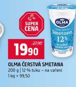 OLMA ČERSTVÁ SMETANA 200 g 12 % tuku na vaření 