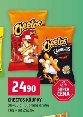 CHEETOS KRUPKY 80-85 g vybrané druhy 