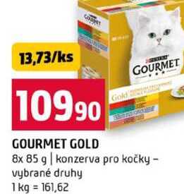 GOURMET 8x 85 g konzerva pro kočky vybrané druhy 