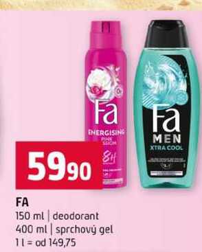 FA 150 ml deodorant 400 ml sprchový gel 