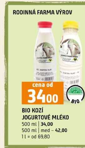 BIO KOZĺ JOGURTOVÉ MLÉKO 500 ml med  v akci