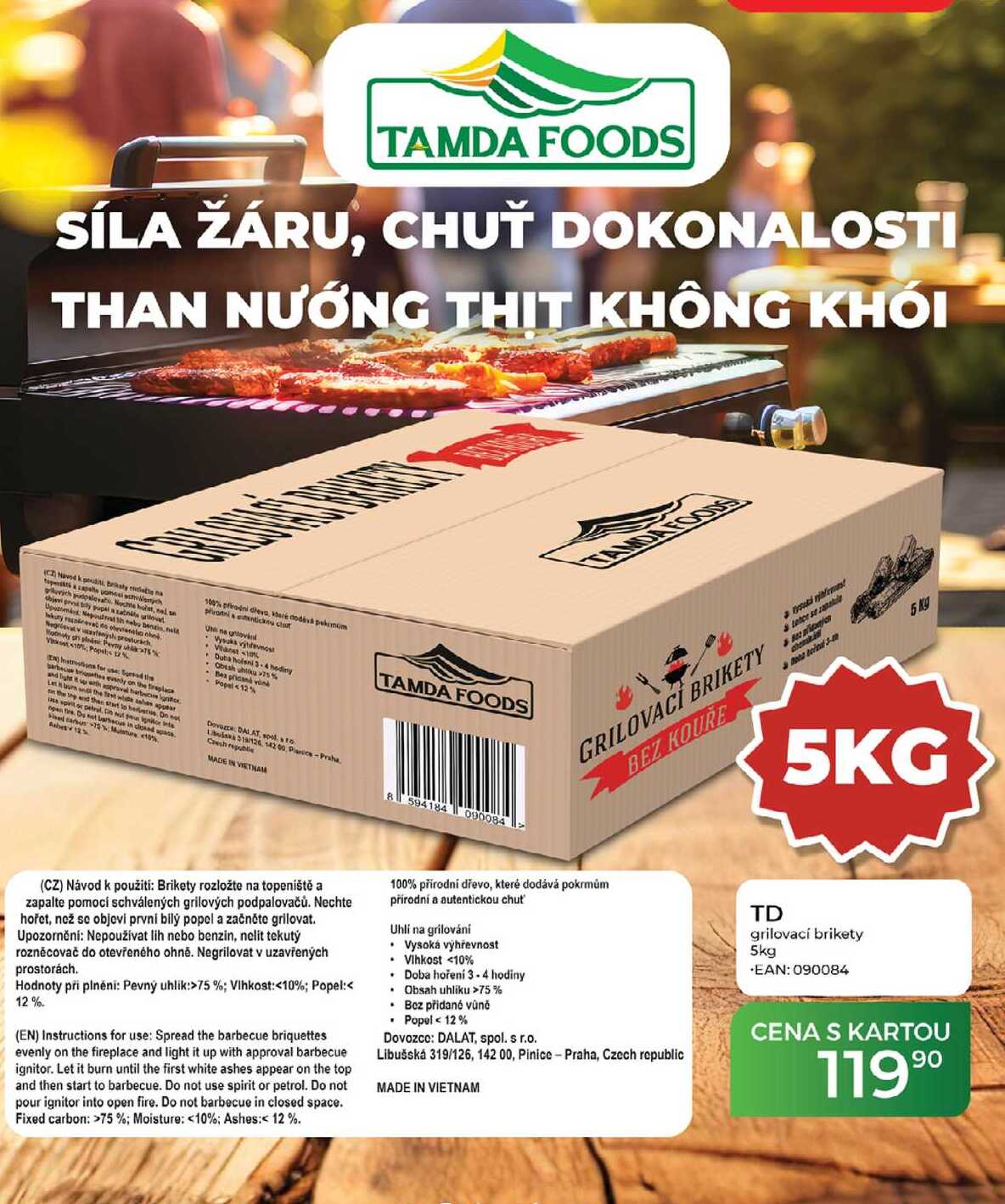 TD grilovací brikety 5kg 