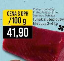 Tuňák žlutoploutvy filet cca 2-4 kg 100g