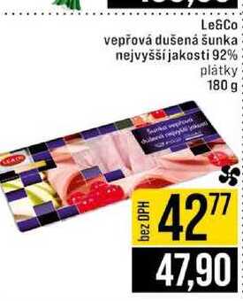 Le&Co vepřová dušená šunka nejvyšší jakosti 92% plátky 180 g