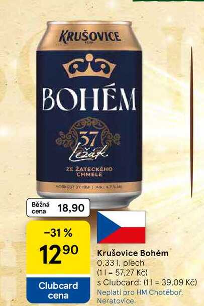 Krušovice Bohém, 0.33 l, plech