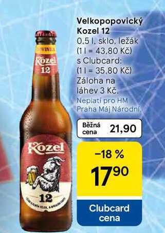 Velkopopovický Kozel 12, 0.5 l, sklo
