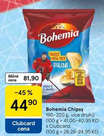 Bohemia Chipsy, 190-200 g, více druhů