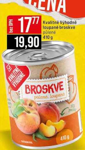 Kvalitně Výhodně loupané broskve pülené 410 g 