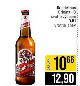 Gambrinus Original 10 světlé výčepní 0,5l