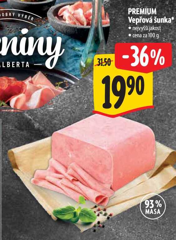 PREMIUM Vepřová šunka, cena za 100 g
