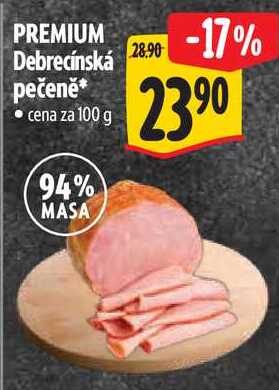 PREMIUM Debrecínská pečeně, cena za 100 g