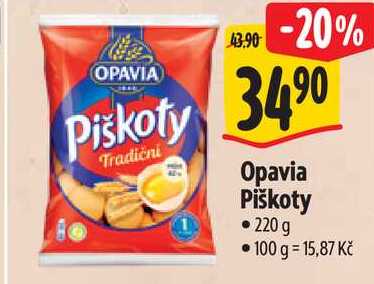 Opavia Piškoty, 220 g 