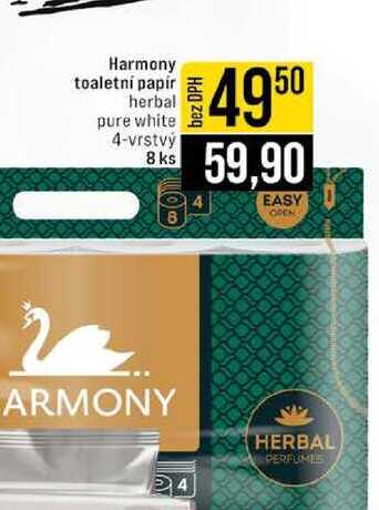 Harmony toaletní papír herbal pure white 4-vrstvý 8 ks 