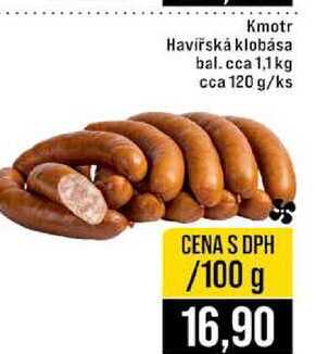 Kmotr Havířská klobása bal.cca 1,1 kg cca 120 g 100g
