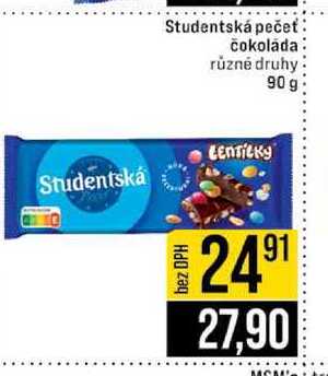 Studentská pečeť čokoláda různé druhy 90g