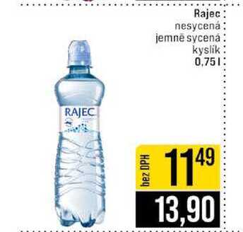 Rajec nesycená jemně sycenȧ kyslík 0,75l