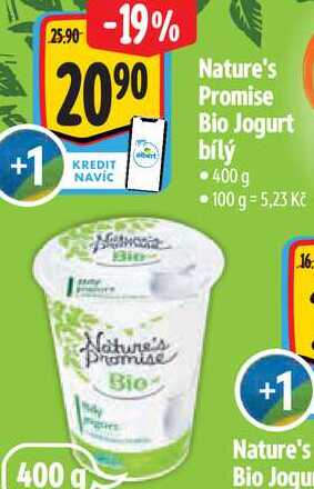 Nature's Promise Bio Jogurt bílý, 400 g   