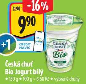 Česká chuť Bio Jogurt bílý, 150 g   