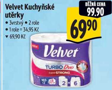 Velvet Kuchyňské utěrky, 2 role