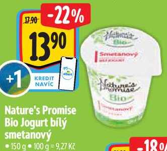 Nature's Promise Bio Jogurt bílý smetanový, 150 g  