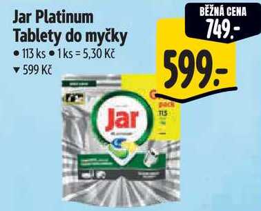 Jar Platinum Tablety do myčky, 113 ks