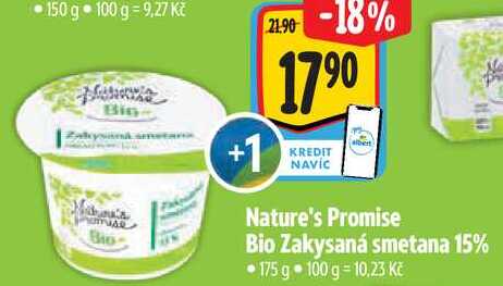 Nature's Promise Bio Zakysaná smetana 15%, 175 g  