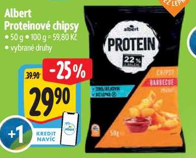 Albert Proteinové chipsy, 50 g  