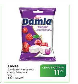 Tayas Damla soft candy sour cherry flow pack 90 g 