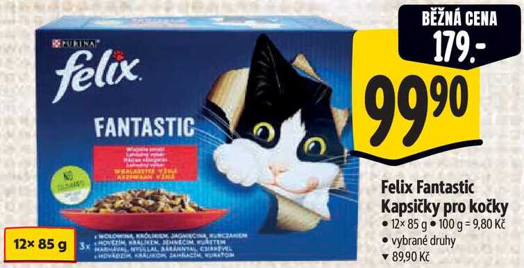 Felix Fantastic Kapsičky pro kočky, 12x 85 g