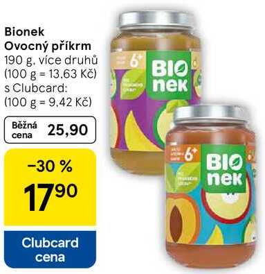 Bionek Ovocný příkrm, 190 g 