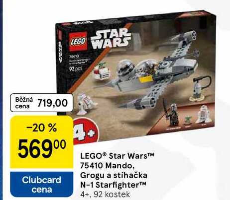 LEGO® Star Wars™ 75410 Mando, Grogu a stíhačka N-1 Starfighter™ 4+, 92 kostek 