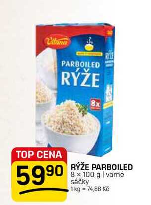 RÝŽE PARBOILED 8 × 100 g | varné sáčky 