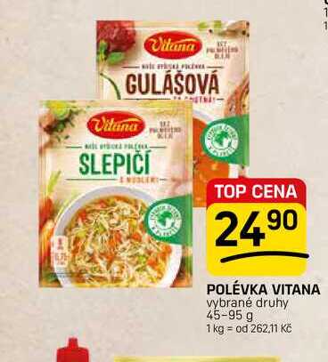 POLÉVKA VITANA vybrané druhy 45-95 g 