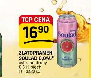 ZLATOPRAMEN SOULAD 0,0%* vybrané druhy 0,5 | plech 