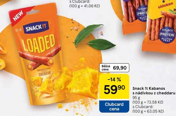 Snack !t Kabanos s nádivkou z cheddaru, 95 g  