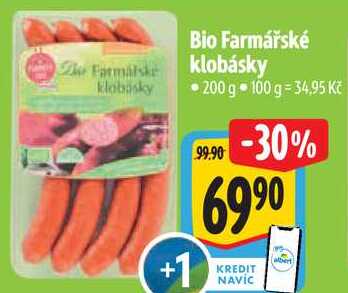 Bio Farmářské klobásky, 200 g 