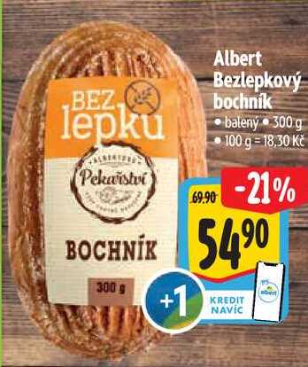 Albert Bezlepkový bochník balený, 300 g 